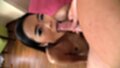 Kandi sucking cock on her knees looking up