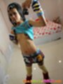 Raising top over her small breasts self shot picture wearing short skirt